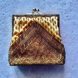 Ermo Golden Beaded Evening Bag